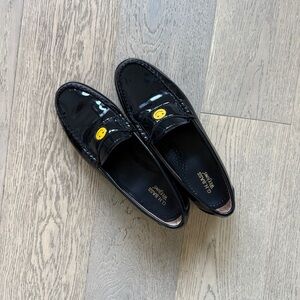 GH Bass Patent Smiley Black Loafers